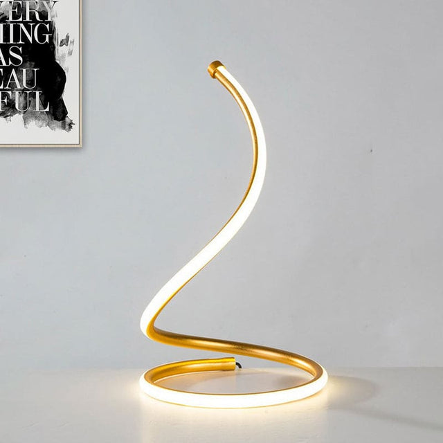 Modern LED Table Lamp  Spiral Gold Design - Product showcase