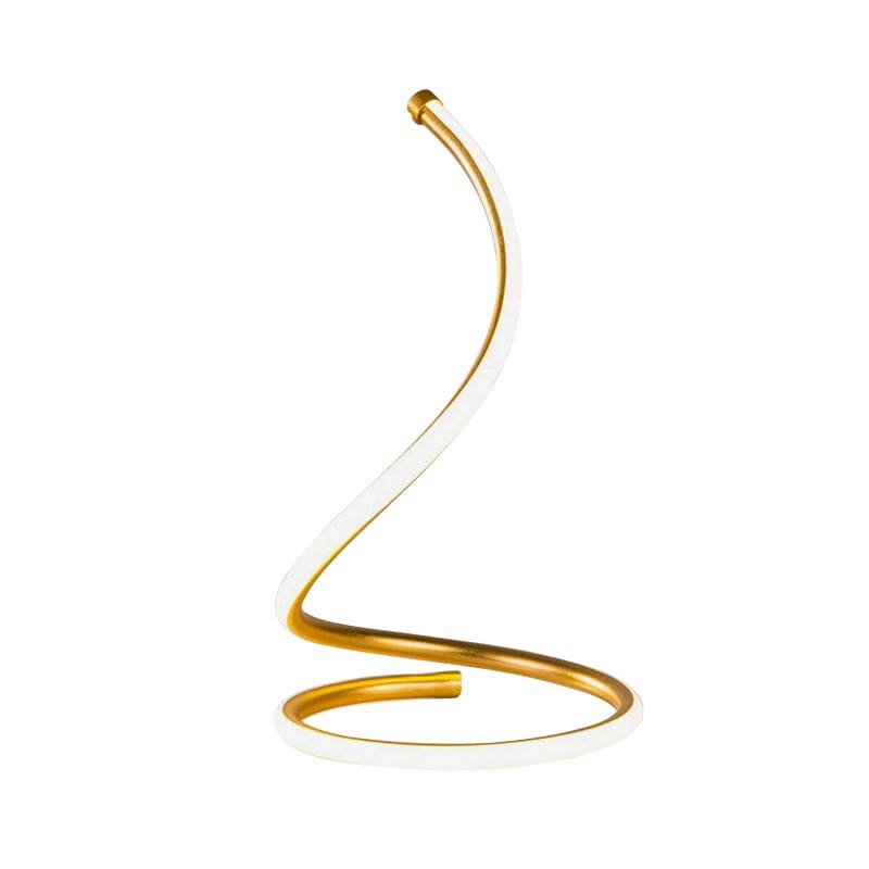 Modern LED Table Lamp  Spiral Gold Design - Detailed view