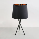 Modern Table Lamp  Black Drum Shade With Gold Interior - Product example