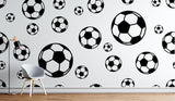 Football Mural Wallpaper | Black and White Soccer Ball Pattern