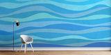 Ocean Wave Mural Wallpaper | Modern Blue Abstract Pattern