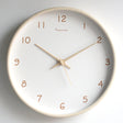 Minimalist Wall Clock  Natural Wood Frame with Rose Gold Numbers - Product detail 9