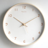 Minimalist Wall Clock  Natural Wood Frame with Rose Gold Numbers - Product detail 9