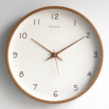 Minimalist Wall Clock  Natural Wood Frame with Rose Gold Numbers - Product detail 10