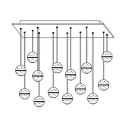 Modern Crystal Pendant Light  Seeded Glass Sphere Cluster - Product detail 21