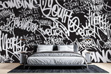 Graffiti Mural Wallpaper | Urban Black and White Street Art