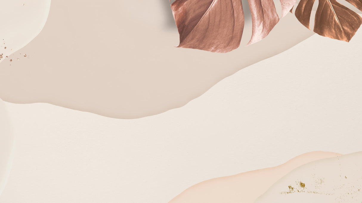 Abstract Mural Wallpaper | Organic Curves with Terracotta Leaf