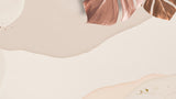 Abstract Mural Wallpaper | Organic Curves with Terracotta Leaf