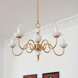 Classic Chandelier Light  Brass White Glass Design - Product detail 8