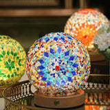 Mosaic Glass Table Lamp  Color-Changing LED Globe Design - Product detail 4