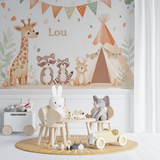 Forest Animals Mural Wallpaper | Nursery Teepee and Woodland Friends