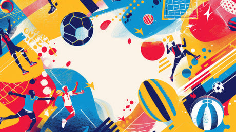 Football Mural Wallpaper | Dynamic Sports Design in Blue and Yellow