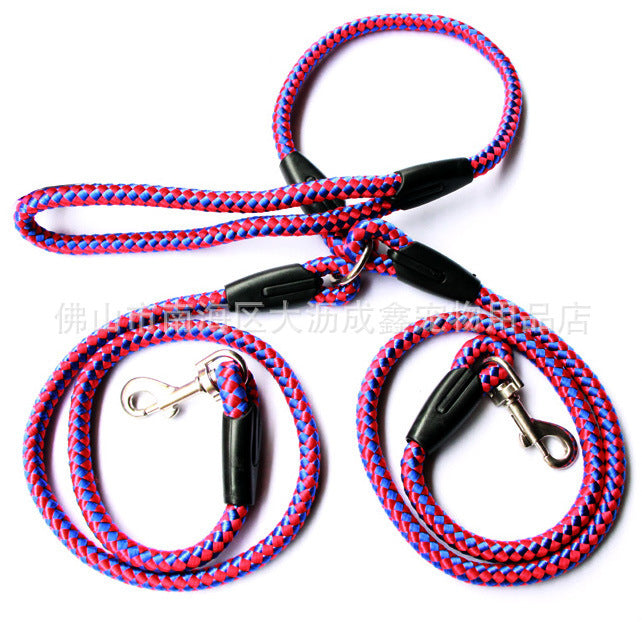 Double Dog Leash  Braided Nylon Tangle-Free Design - Product showcase