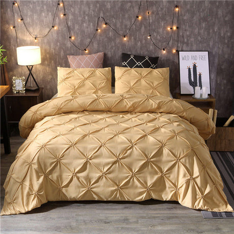 Pinch Pleat Duvet Cover Set  Diamond Pattern Bedding Collection - Product detail 9