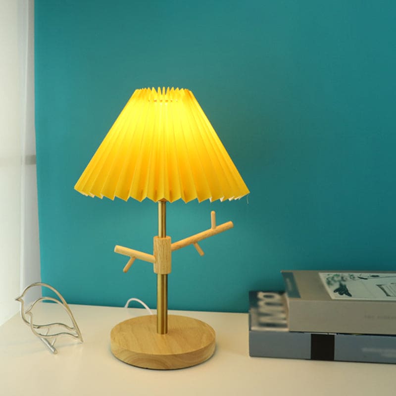 Nordic Table Lamp  Pleated Shade with Wood Base - Product detail 15