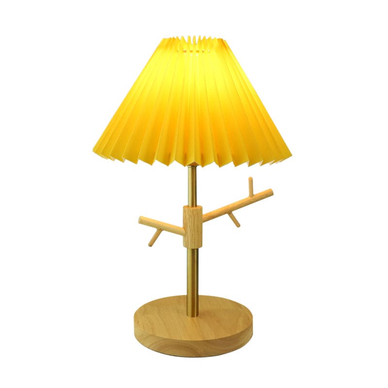 Nordic Table Lamp  Pleated Shade with Wood Base - Product detail 8