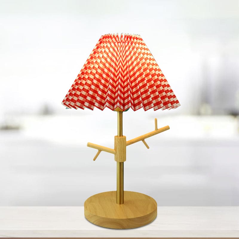 Nordic Table Lamp  Pleated Shade with Wood Base - Product detail 14