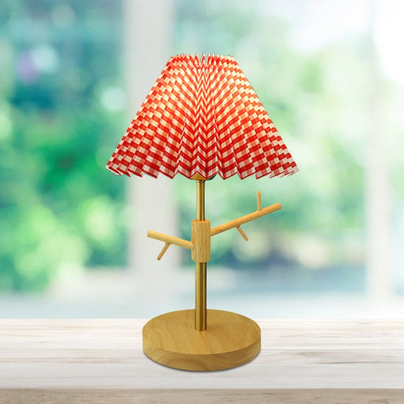Nordic Table Lamp  Pleated Shade with Wood Base - Product detail 10