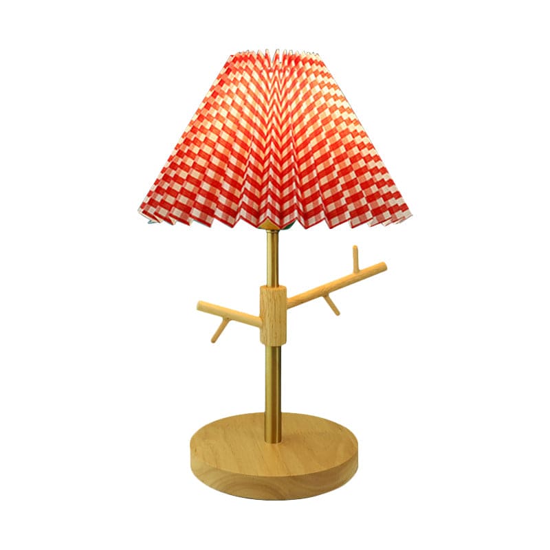 Nordic Table Lamp  Pleated Shade with Wood Base - Product detail 5