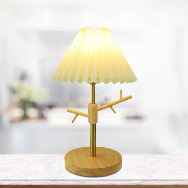 Nordic Table Lamp  Pleated Shade with Wood Base - Product detail 13