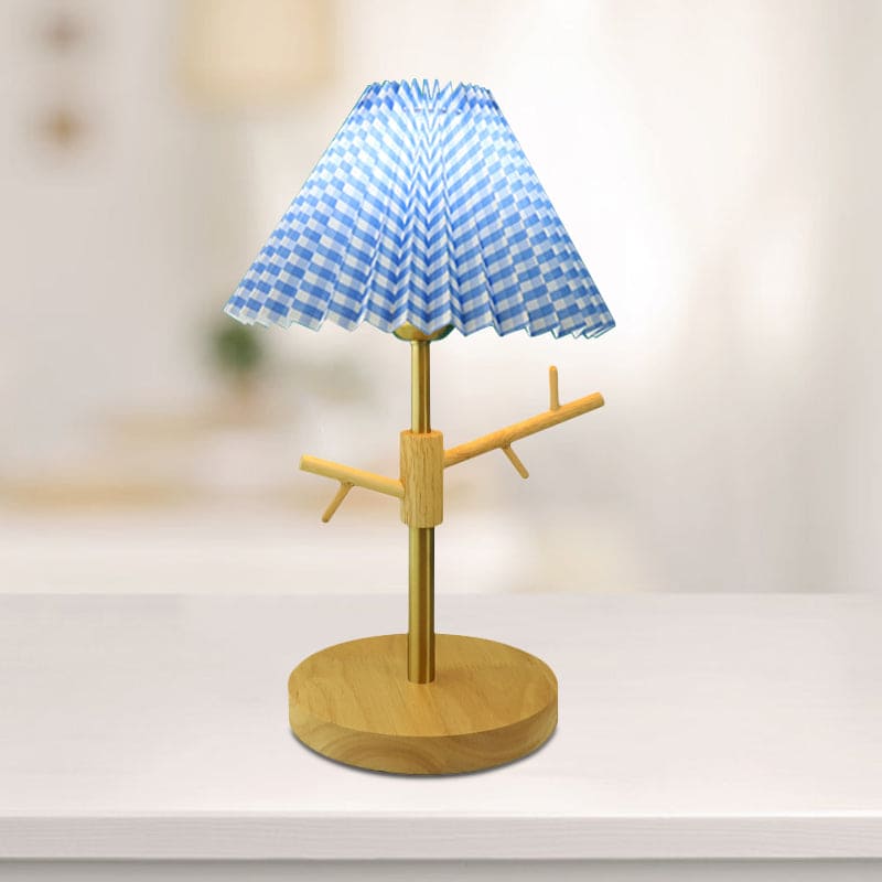 Nordic Table Lamp  Pleated Shade with Wood Base - Product detail 12