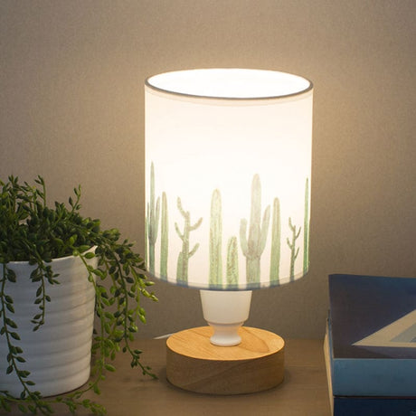 Nordic Table Lamp  Woodland Pattern Shade With Wood Base - Product detail 10