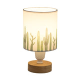 Nordic Table Lamp  Woodland Pattern Shade With Wood Base - Product detail 4