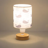 Nordic Table Lamp  Woodland Pattern Shade With Wood Base - Product example