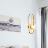 Modern Wall Sconce  Glass Globe Gold Arch Design - Product showcase