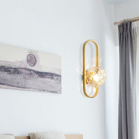 Modern Wall Sconce  Glass Globe Gold Arch Design - Product showcase