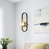 Modern Wall Sconce  Glass Globe Gold Arch Design - Product example