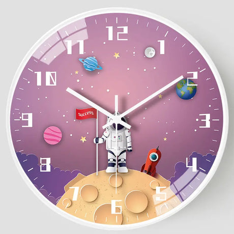 Space Theme Wall Clock  Astronaut Earth Design - Product detail 6