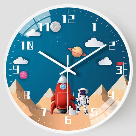 Space Theme Wall Clock  Astronaut Earth Design - Product detail 4