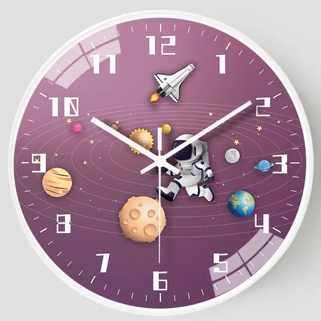 Space Theme Wall Clock  Astronaut Earth Design - Product detail 5