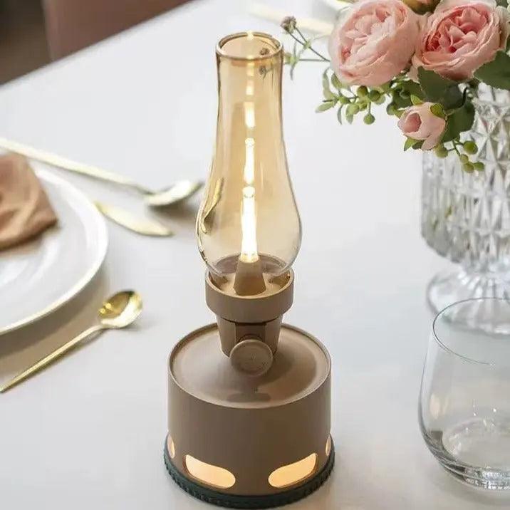 Vintage LED Lantern  Rechargeable Glass Ambient Light - Product detail 4