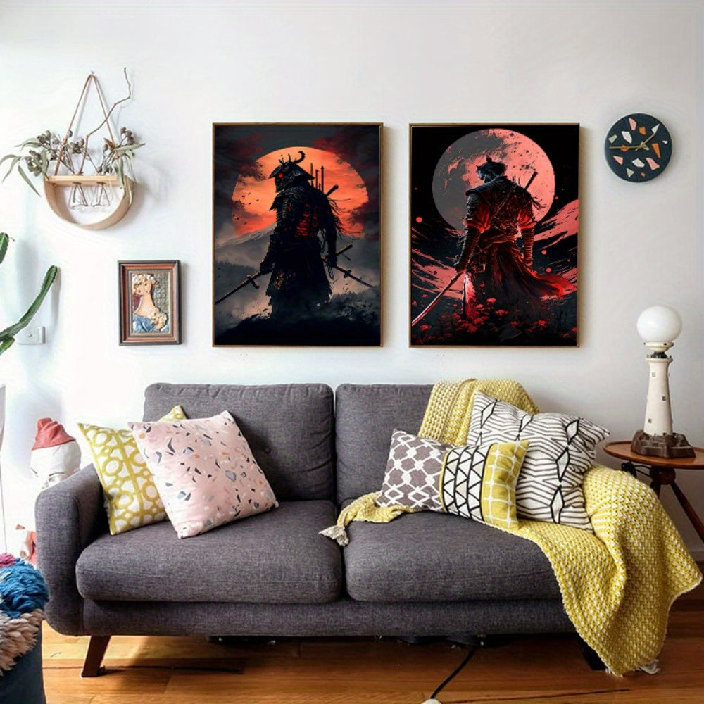 Japanese Canvas Art  Samurai Warrior Triptych Set - Product detail 4