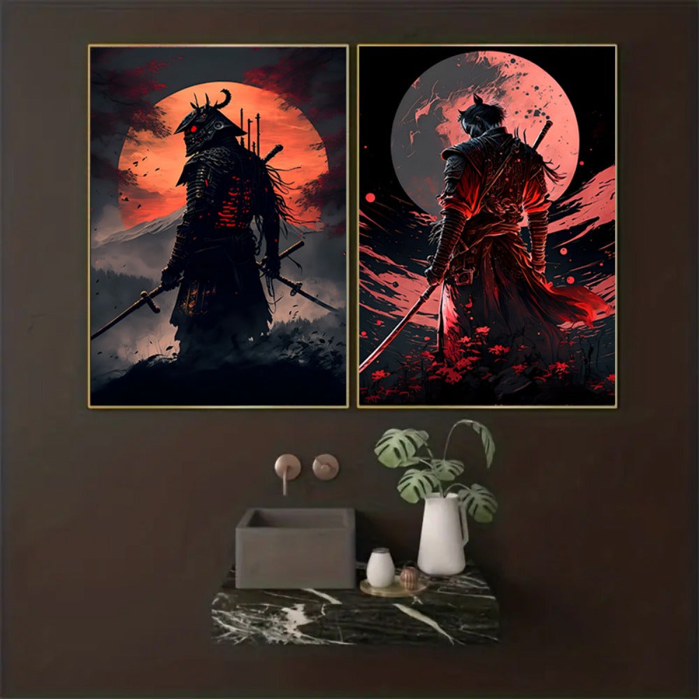 Japanese Canvas Art  Samurai Warrior Triptych Set - Product detail 6