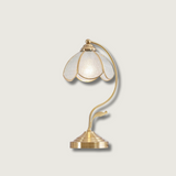 Floral Glass Table Lamp  Brass Frame with Petal Shade - Product showcase
