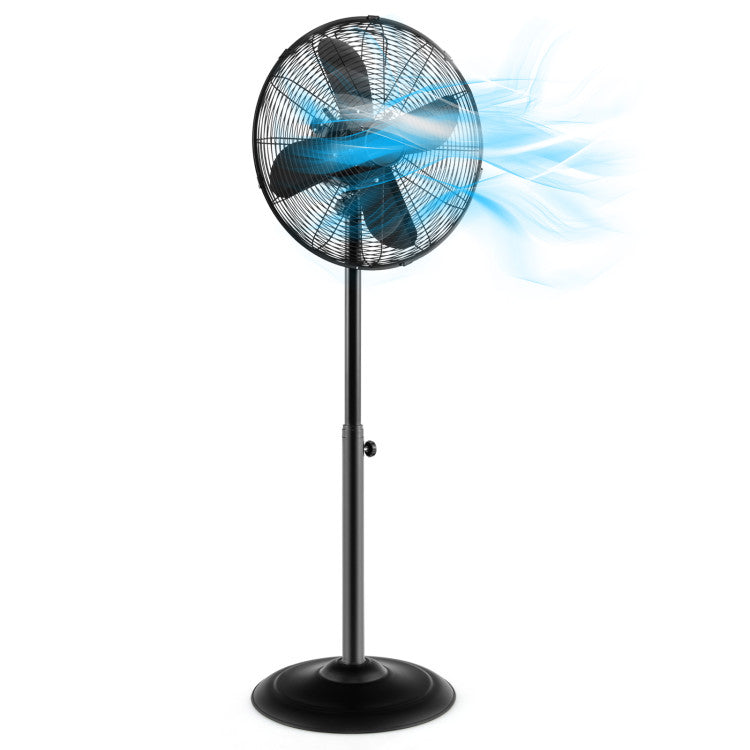 Industrial Pedestal Fan  16-Inch Metal Oscillating Design - Detailed view