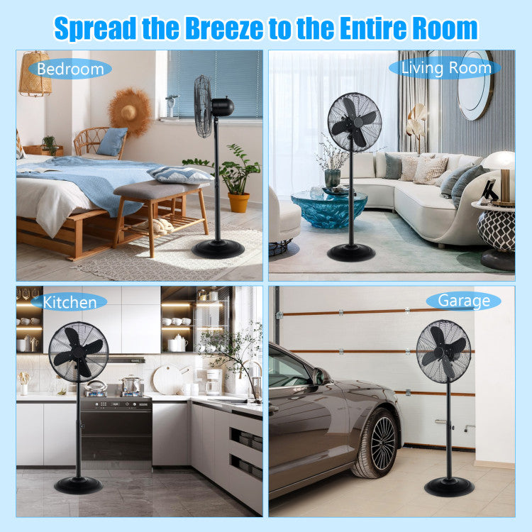 Industrial Pedestal Fan  16-Inch Metal Oscillating Design - Product detail 4