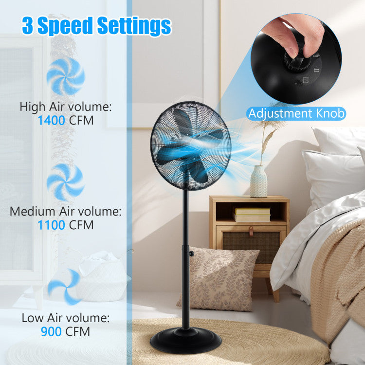 Industrial Pedestal Fan  16-Inch Metal Oscillating Design - Product detail 5