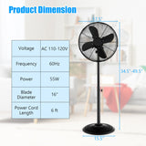 Industrial Pedestal Fan  16-Inch Metal Oscillating Design - Product detail 8