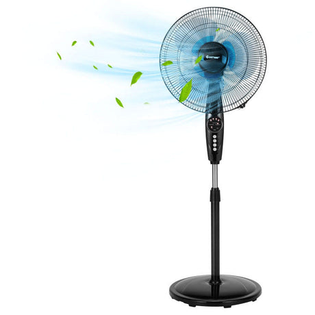 Quiet Oscillating Floor Fan  16-Inch Dual-Blade with Remote Control - Product showcase