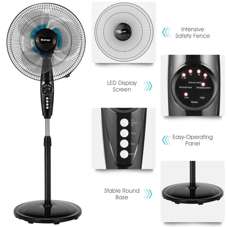 Quiet Oscillating Floor Fan  16-Inch Dual-Blade with Remote Control - Product detail 8