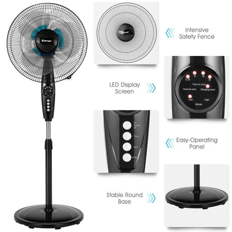 Quiet Oscillating Floor Fan  16-Inch Dual-Blade with Remote Control - Product detail 8