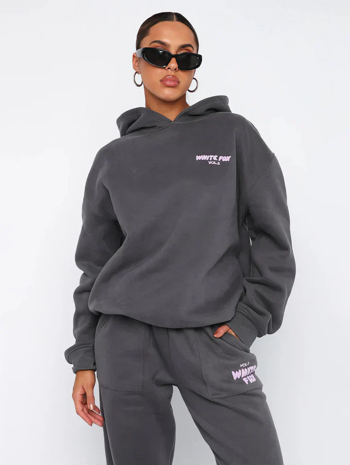 Womens Lounge Set  Pink Cotton Blend Hoodie and Joggers - Product detail 11