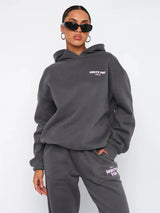 Womens Lounge Set  Pink Cotton Blend Hoodie and Joggers - Product detail 11