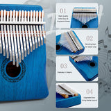 Kalimba Thumb Piano  17-Key Blue Wood Finger Piano - Product example
