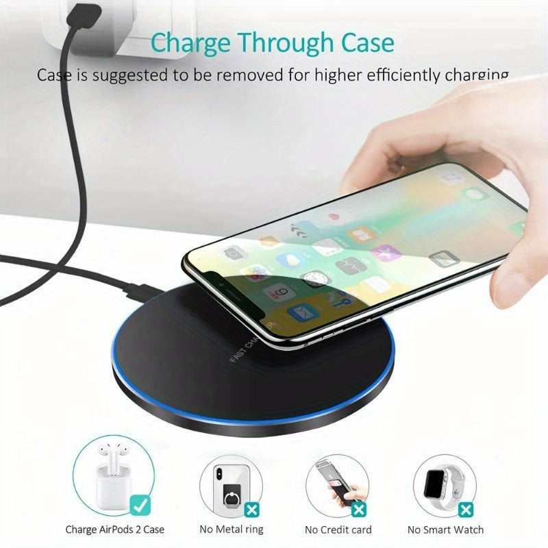 Fast Wireless Charger  15W LED Ring Charging Pad - Product example