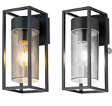 Modern Glass Wall Light  Black Frame Clear Panel Design - Product detail 4